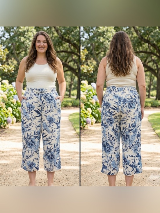 Alexander Jordan Pants - NWT Alexander Jordan Living and Linen Women’s Floral Print Capri Pants Size XL
